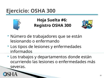 Slide 25: Ejercicio: OSHA 300