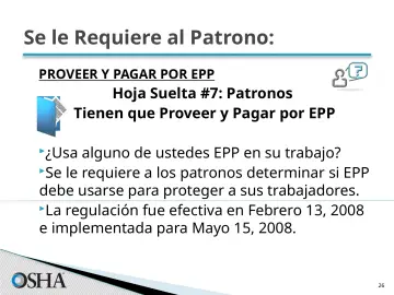 Slide 26: Se le Requiere al Patrono: