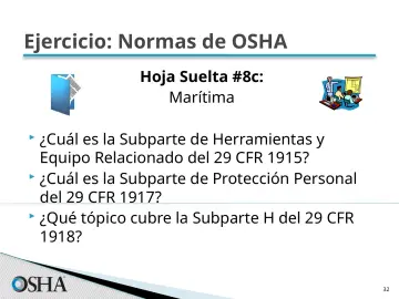 Slide 32: Ejercicio: Normas de OSHA