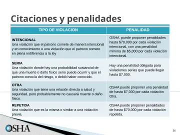 Slide 36: Citaciones y penalidades