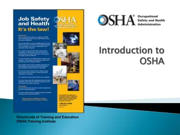 Slide 1: Introduction to OSHA
