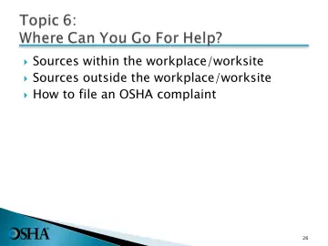 Slide 26: Sources within the workplace/worksite