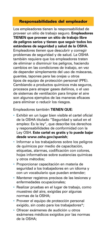 Page 6: Responsabilidades del empleador