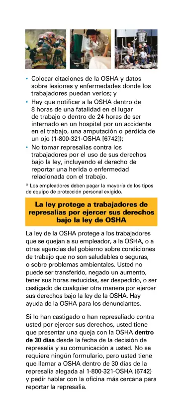 Page 7: Colocar citaciones de la OSHA y datos sobre lesiones y enfermedades donde los trabajadores…