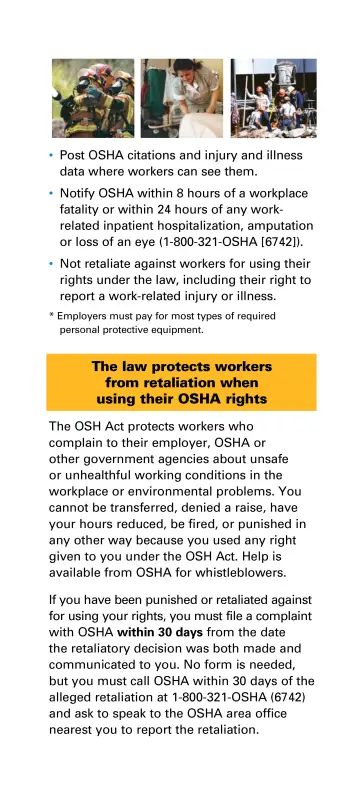 Page 7: Post OSHA citations and injury and illness data where workers can see them.
