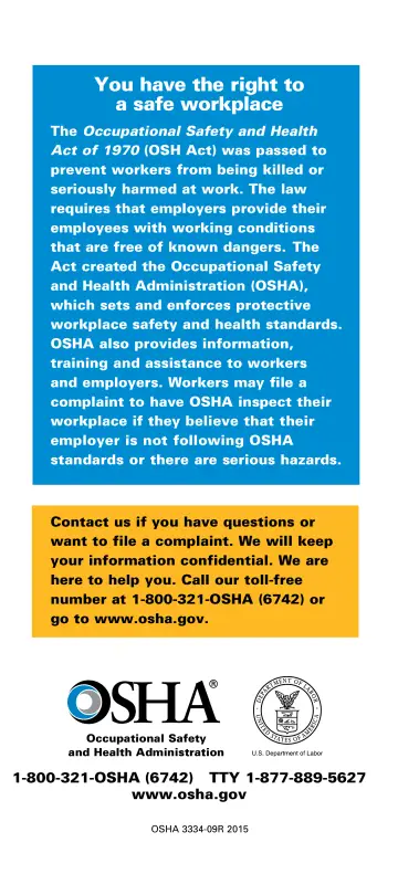 Page 8: You have the right to a safe workplace