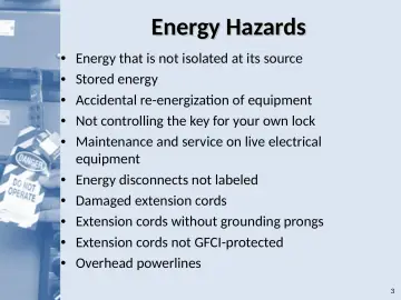Slide 3: Energy Hazards
