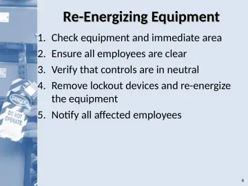 Slide 6: Re-Energizing Equipment