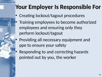 Slide 26: Your Employer Is Responsible For