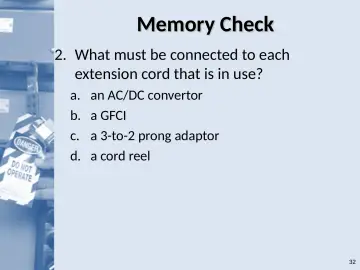 Slide 32: Memory Check