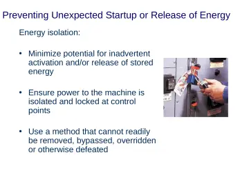 Slide 4: Preventing Unexpected Startup or Release of Energy