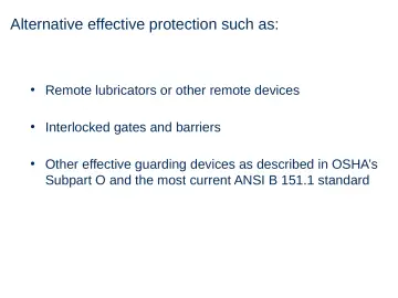 Slide 13: Alternative effective protection such as: