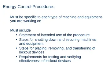 Slide 15: Energy Control Procedures