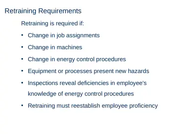Slide 17: Retraining Requirements