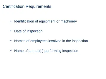Slide 19: Certification Requirements