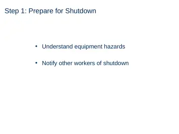 Slide 21: Step 1: Prepare for Shutdown