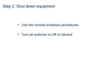 Slide 22: Step 2: Shut down equipment