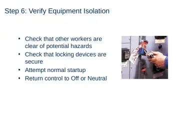 Slide 26: Step 6: Verify Equipment Isolation