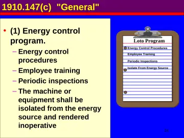 Slide 24: 1910.147(c) "General"