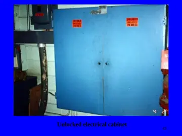 Slide 63: Unlocked electrical cabinet