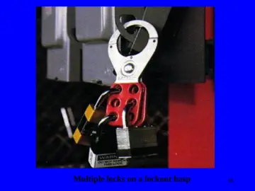 Slide 66: Multiple locks on a lockout hasp
