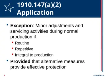Slide 6: 1910.147(a)(2) Application