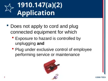 Slide 7: 1910.147(a)(2) Application
