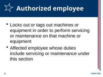 Slide 12: Authorized employee