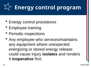 Slide 21: Energy control program