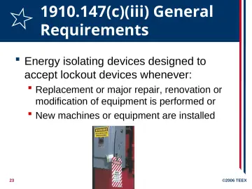 Slide 23: 1910.147(c)(iii) General Requirements