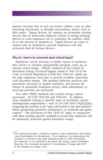 Page 8: Why do I need to be concerned about lockout/tagout?