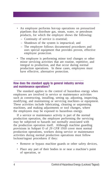 Page 10: How does the standard apply to general industry service and maintenance operations?