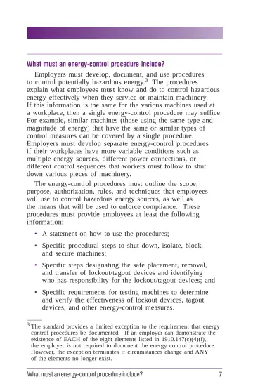 Page 13: What must an energy-control procedure include?