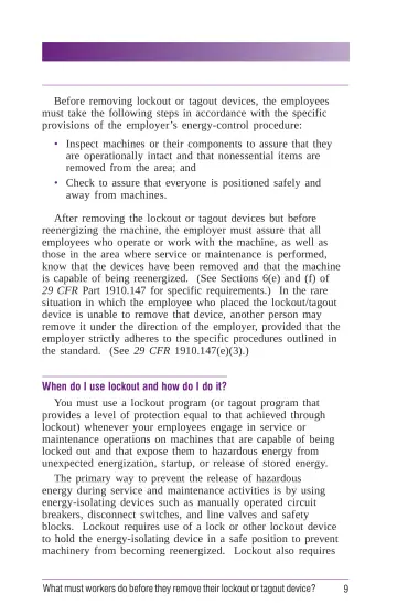 Page 15: Before removing lockout or tagout devices, the employees must take the following steps in…