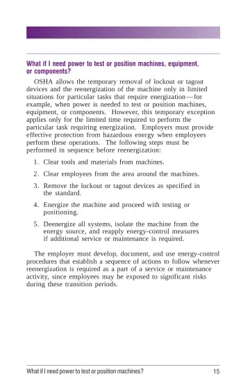 Page 21: What if I need power to test or position machines, equipment, or components?