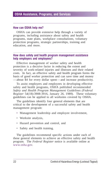 Page 28: OSHA Assistance, Programs, and Services