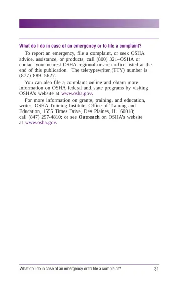 Page 37: What do I do in case of an emergency or to file a complaint?