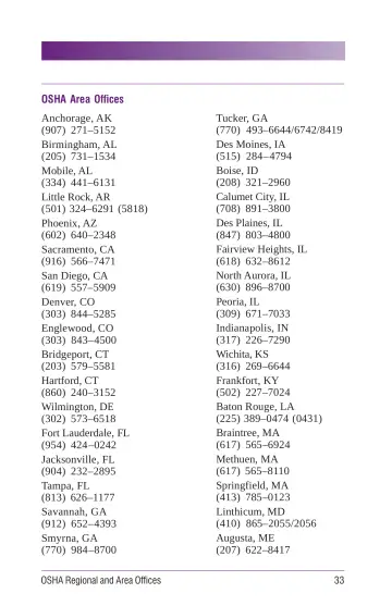 Page 39: OSHA Area Offices