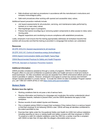 Page 4: Safe shutdown and start-up procedures in accordance with the manufacturer’s instructions…