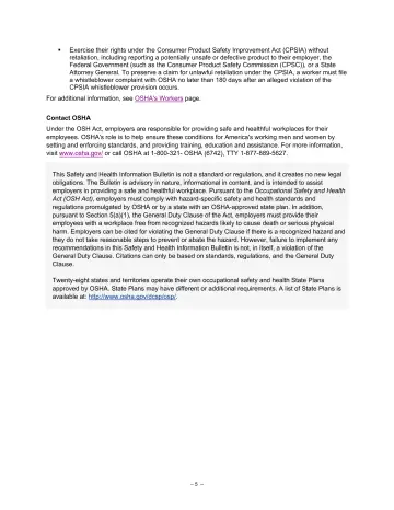 Page 5: Exercise their rights under the Consumer Product Safety Improvement Act (CPSIA) without…