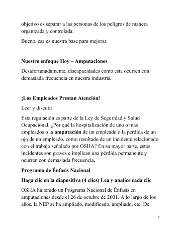 Page 5: objetivo es separar a las personas de los peligros de manera organizada y controlada.