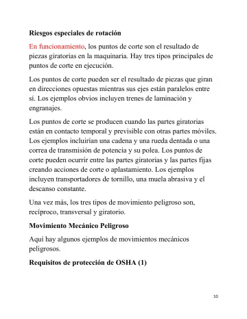 Page 10: Riesgos especiales de rotación