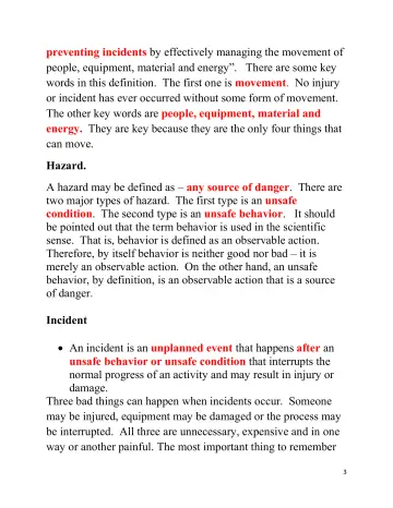 Page 3: preventing incidents by effectively managing the movement of people, equipment, material…