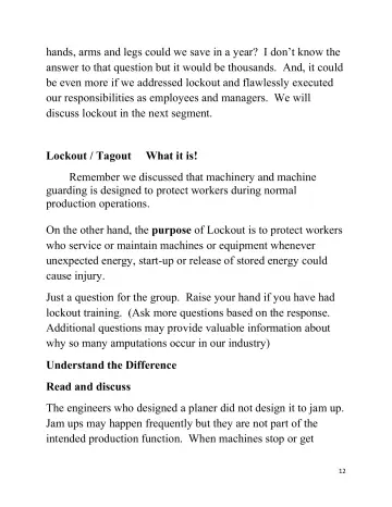 Page 12: hands, arms and legs could we save in a year? I don’t know the answer to that question but…