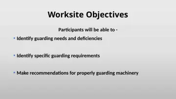 Slide 17: Worksite Objectives