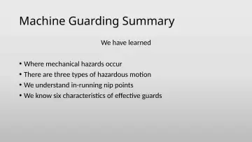 Slide 26: Machine Guarding Summary