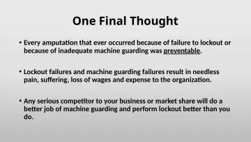 Slide 37: One Final Thought
