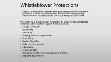 Slide 41: Whistleblower Protections