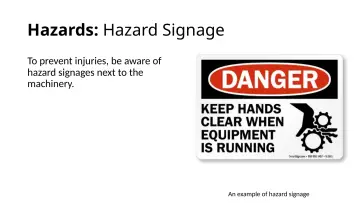 Slide 11: Hazards: Hazard Signage