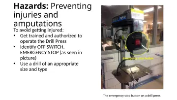 Slide 8: Hazards: Preventing injuries and amputations
